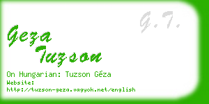 geza tuzson business card