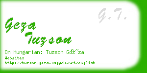 geza tuzson business card